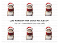 Cute Christmas Hamster Clipart Bundle