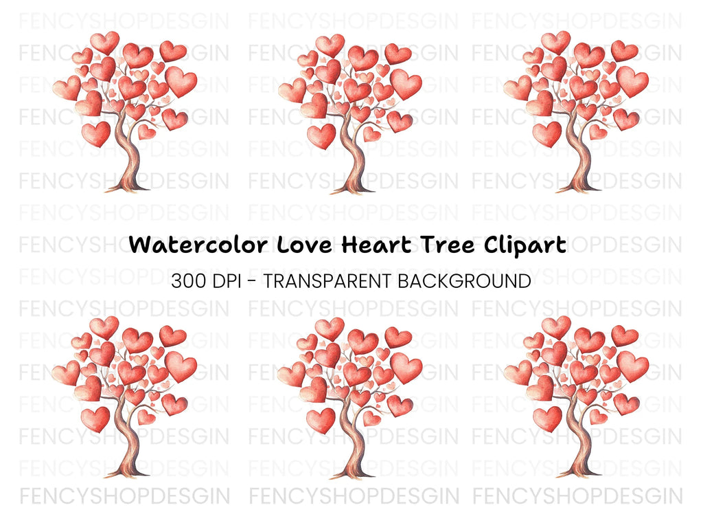 Heart Tree Clipart Bundle