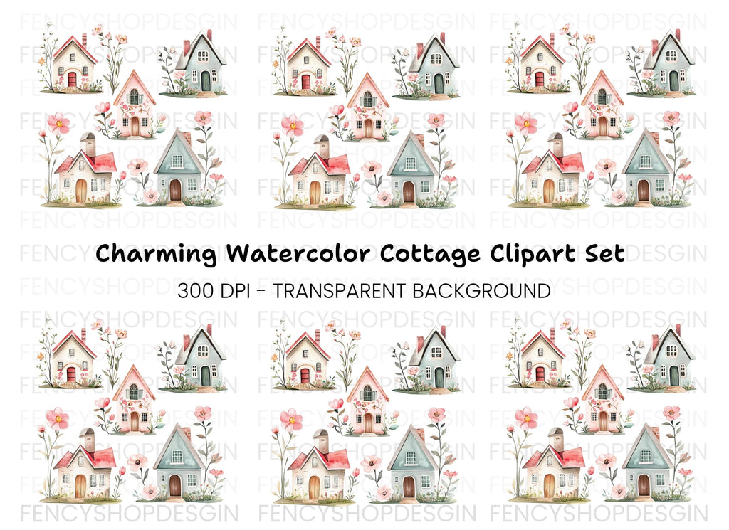 Charming Cottage Clipart Bundle