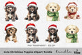 Cute Christmas Puppies Clipart Bundle