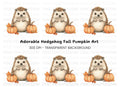 Hedgehog and Pumpkins Fall Clipart Bundle