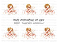 Playful Baby Angel with Pink Lights Clipart Bundle