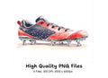 Vibrant Red Football Cleats Clipart Bundle