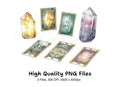 Enchanted Gemstone Tarot Card Graphics Clipart Bundle