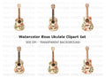 Rose Decorated Acoustic Guitar Clipart Bundle