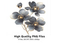 Dark Floral Gold Accents Clipart Bundle