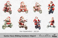 Santa Claus Riding Scooters Clipart Bundle