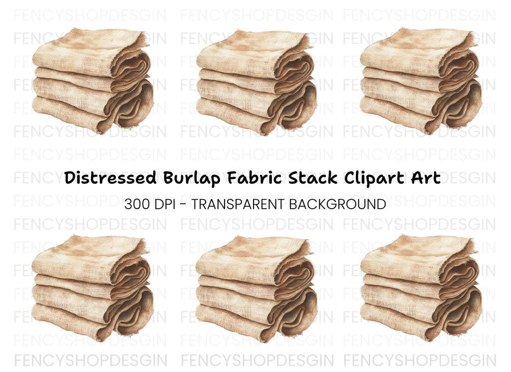 Folded Burlap Cloth Clipart Bundle