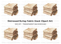 Folded Burlap Cloth Clipart Bundle