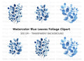 Blue Eucalyptus Leaves Clipart Bundle