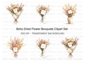 Boho Floral Bouquets Clipart Bundle