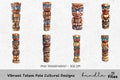 Vibrant Totem Pole Cultural Designs Clipart Bundle