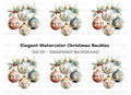 Elegant Christmas Ornaments Clipart Bundle