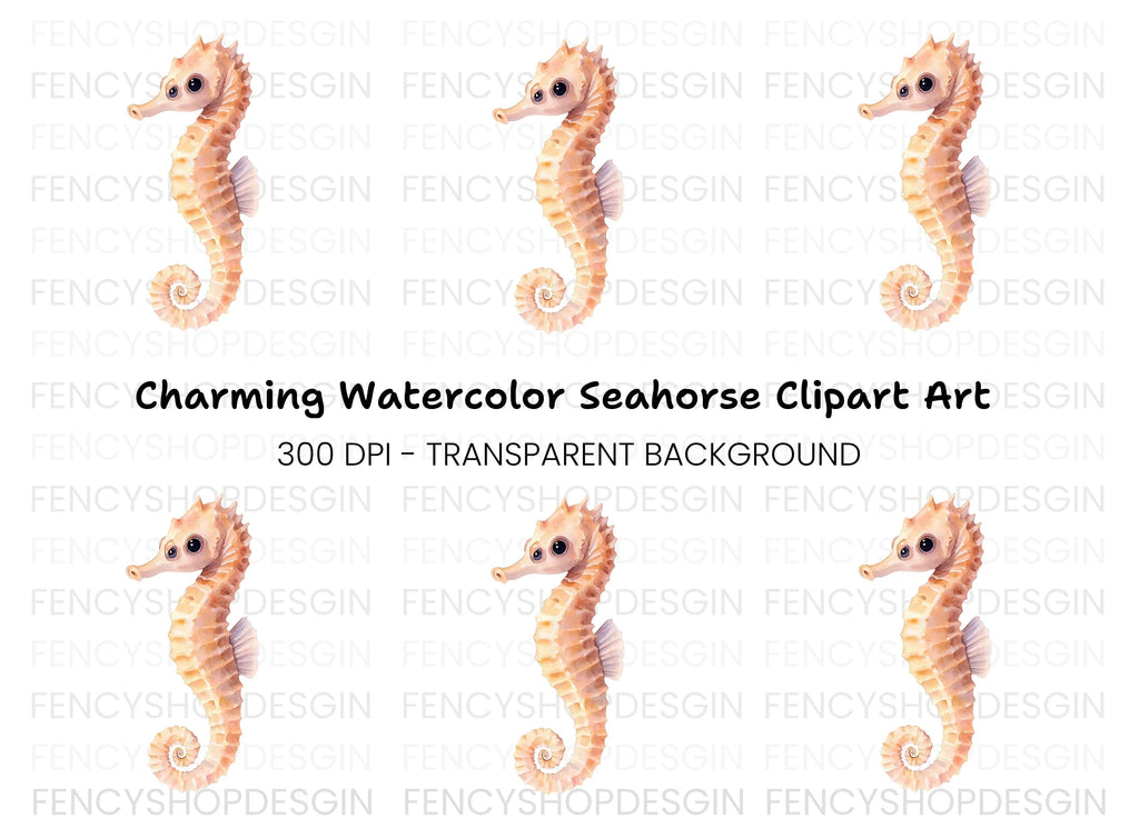 Cute Seahorse Clipart Bundle