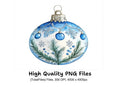 Blue Christmas Ornaments Clipart Bundle