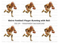 Retro Football Running Back Clipart Bundle