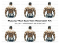 Bodybuilder Back Pose Clipart Bundle