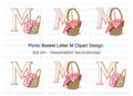 Picnic Basket Letter Duo Clipart Bundle