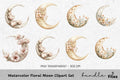 Floral Moon Clipart Bundle