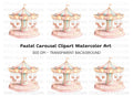 Pastel Carousel Ride Clipart Bundle
