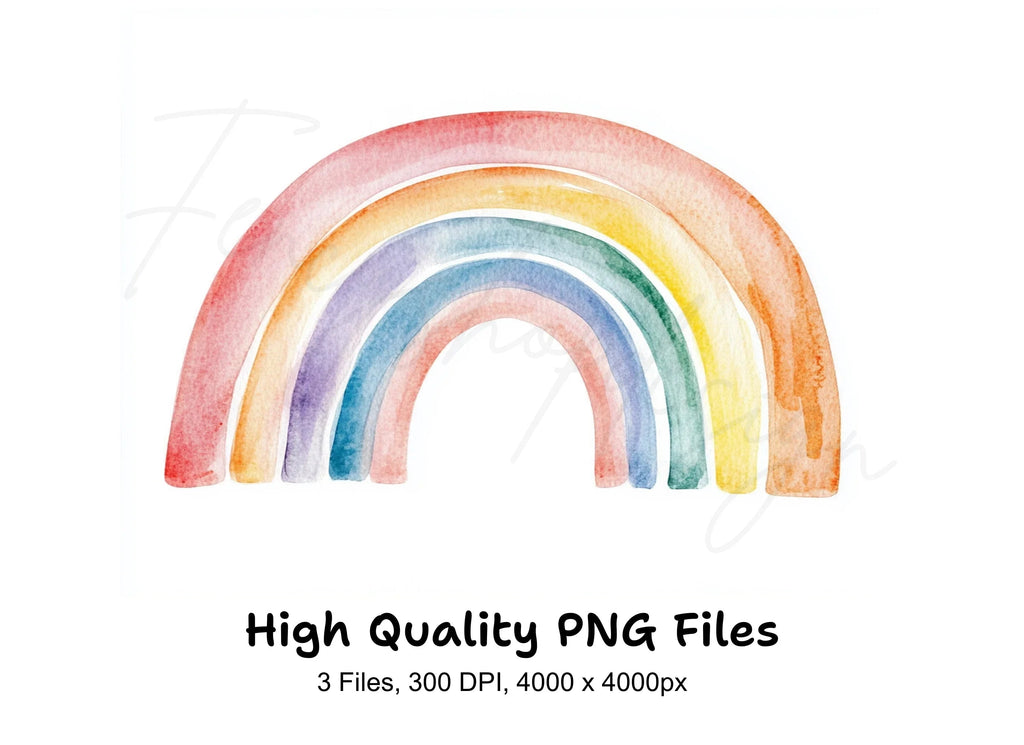 Boho Rainbow Clipart Bundle
