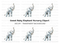 Adorable Baby Elephant Clipart Bundle