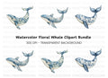 Whale and Wildflower Clipart Bundle