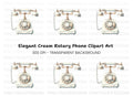 Vintage White Rotary Phone Clipart Bundle