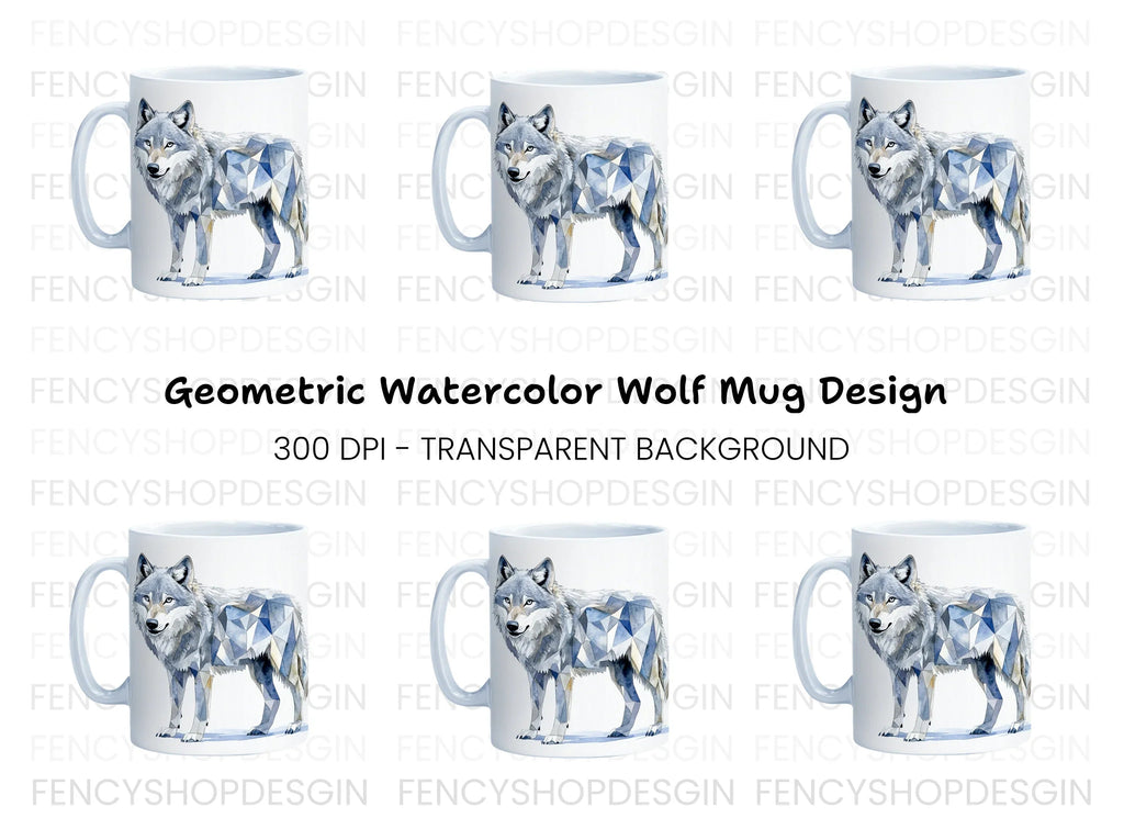 Geometric Wolf Clipart Bundle