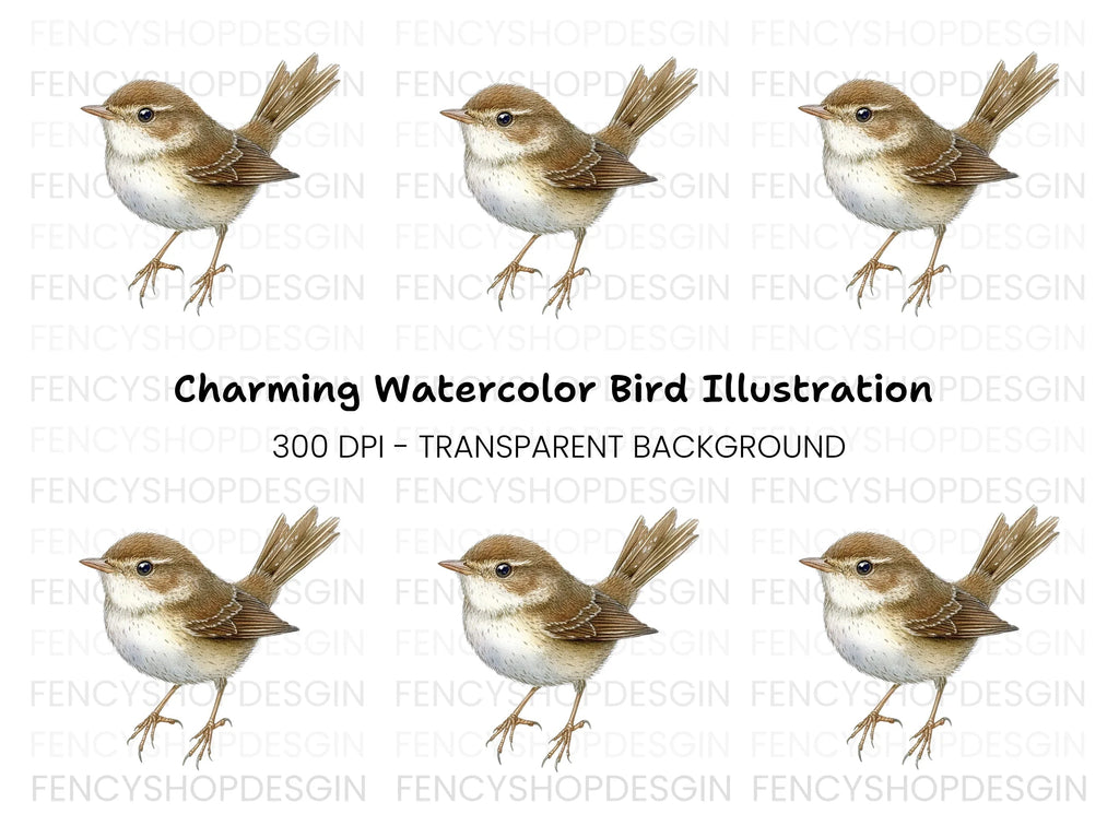 Charming Little Brown Bird Clipart Bundle