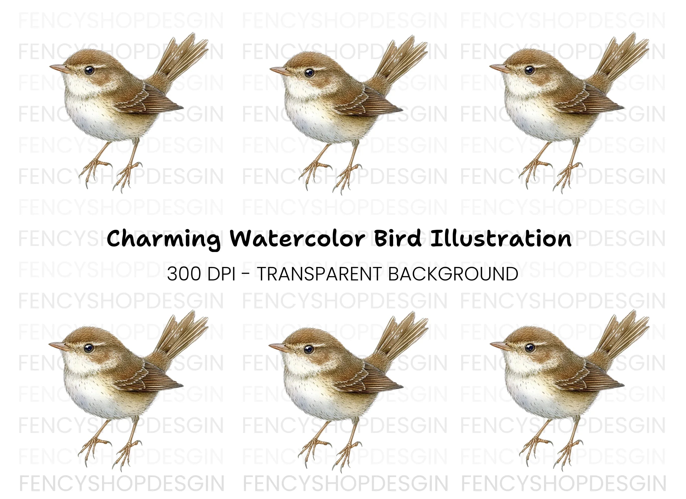 Charming Little Brown Bird Clipart Bundle