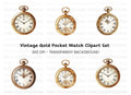 Vintage Pocket Watch Clipart Bundle