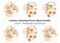Glowing White Floral Clipart Bundle