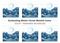 Winter Forest Moon Clipart Bundle