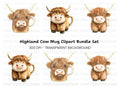 Cute Highland Cow Clipart Bundle