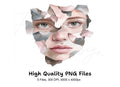 Fragmented Face Clipart Bundle