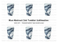 Blue Leaves Tumbler Clipart Bundle