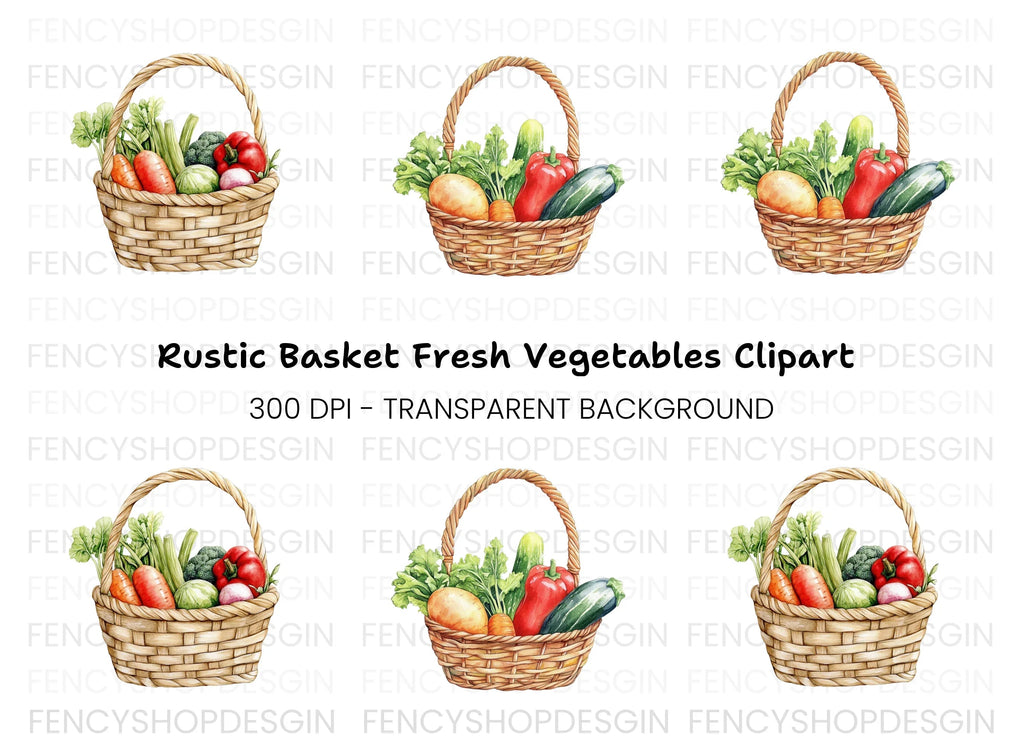 Vegetable Baskets Clipart Bundle