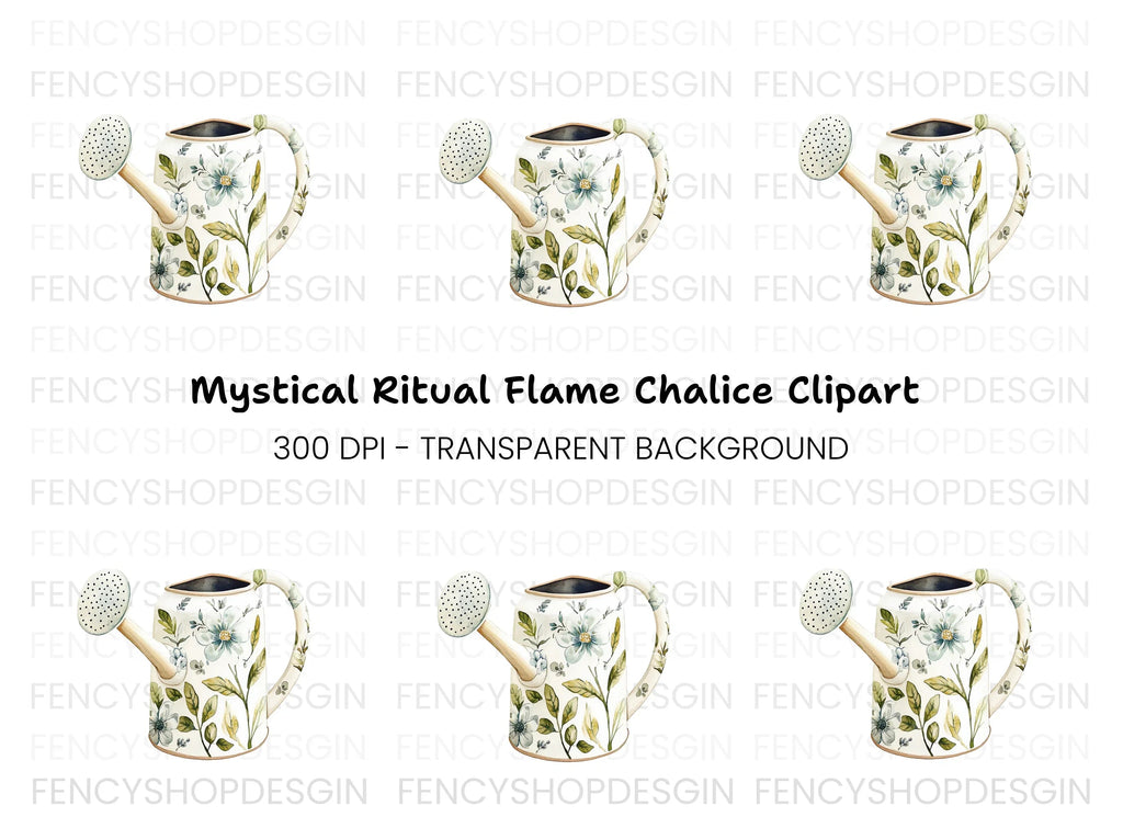 Floral Watering Can Clipart Bundle