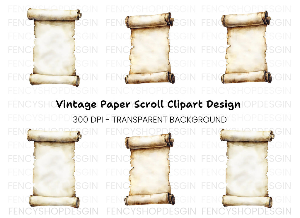 Vintage Scroll Clipart Bundle