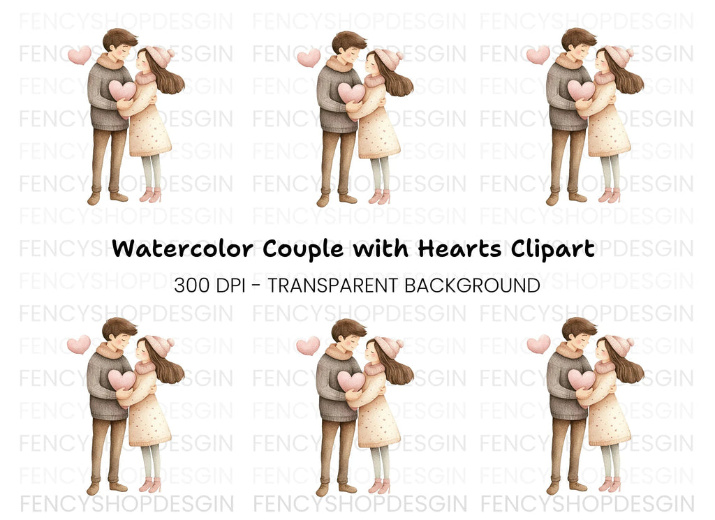 Cute Couple in Love Clipart Bundle