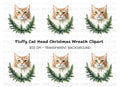Cat Christmas Wreath Clipart Bundle