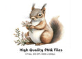 Squirrels with Flowers Clipart Bundle