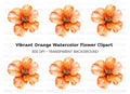 Vibrant Orange Flower Clipart Bundle