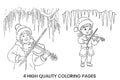 Winter ViolinistFun Coloring Books