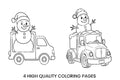 Snowman on Truck Winter Scene Coloring Books