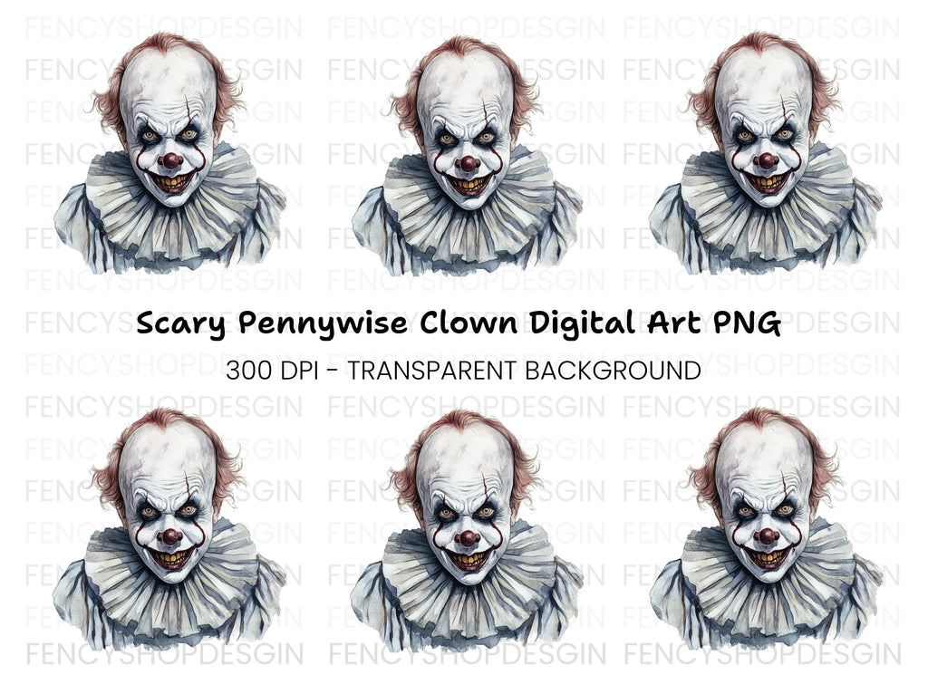 Creepy Clown Clipart Bundle