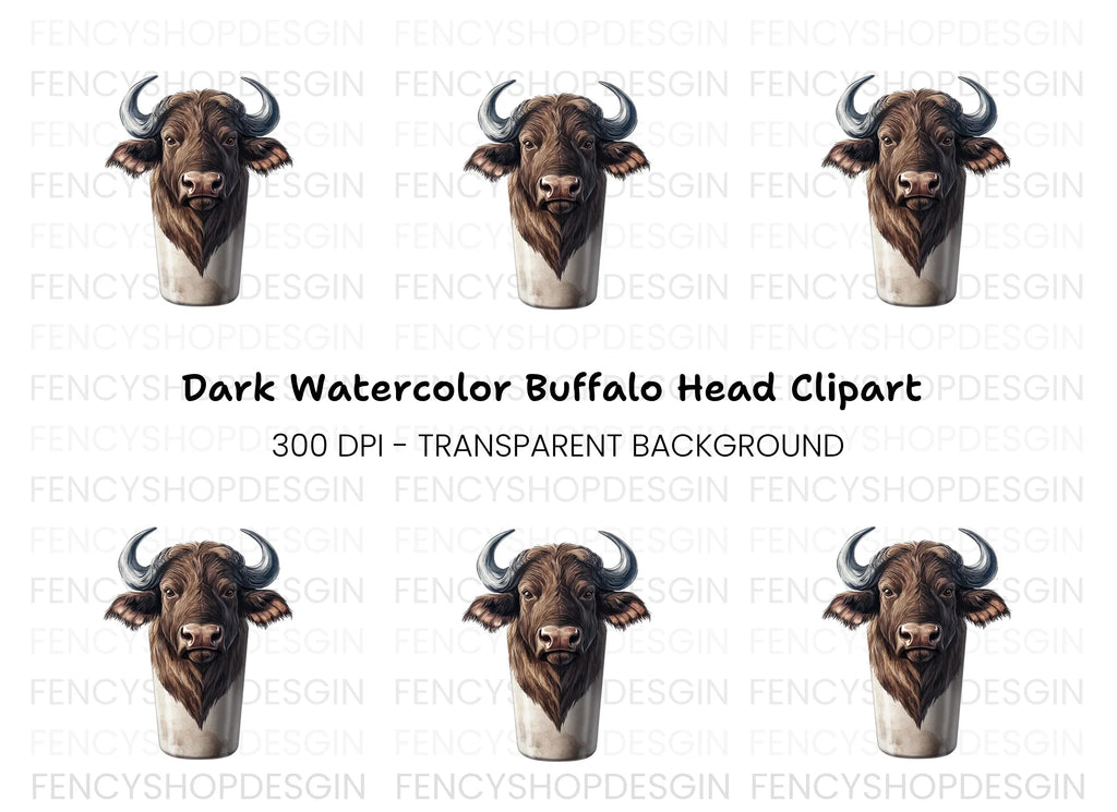Majestic Buffalo Head Clipart Bundle