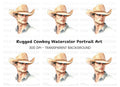 Handsome Cowboy Portrait Clipart Bundle