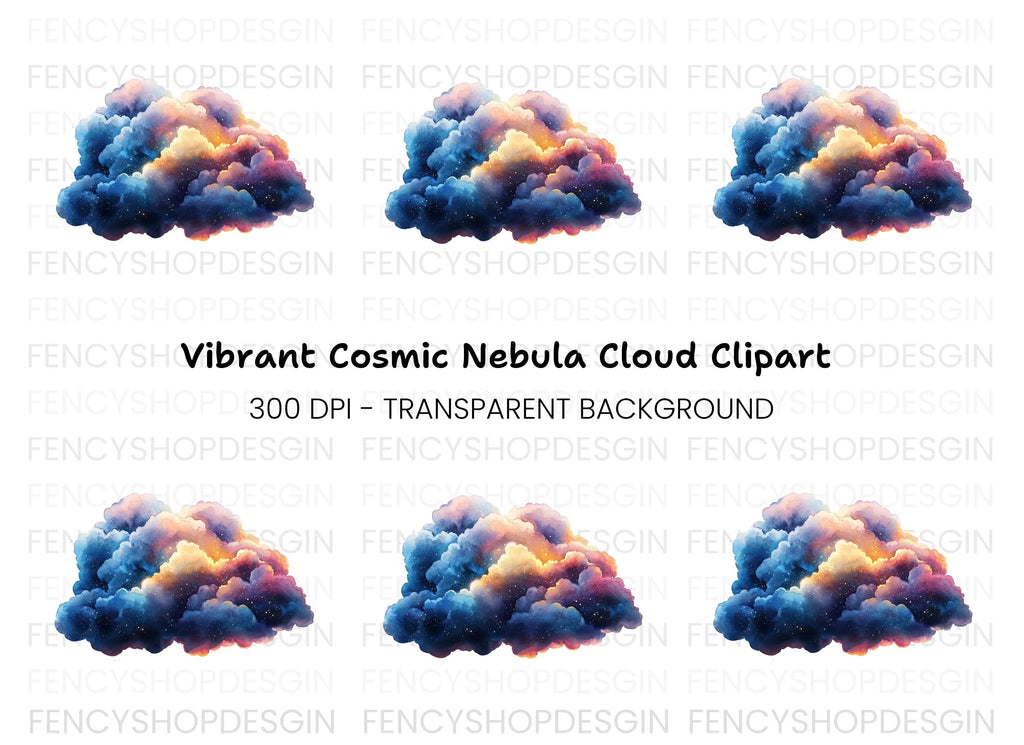 Mystical Cloud Illustration Clipart Bundle